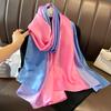 Gradient Silk Scarves Women Luxury Brand Hijab Scarf Foulard Femme Shawls Wraps Silk Bandana Head Scarf Hijab Beach Poncho