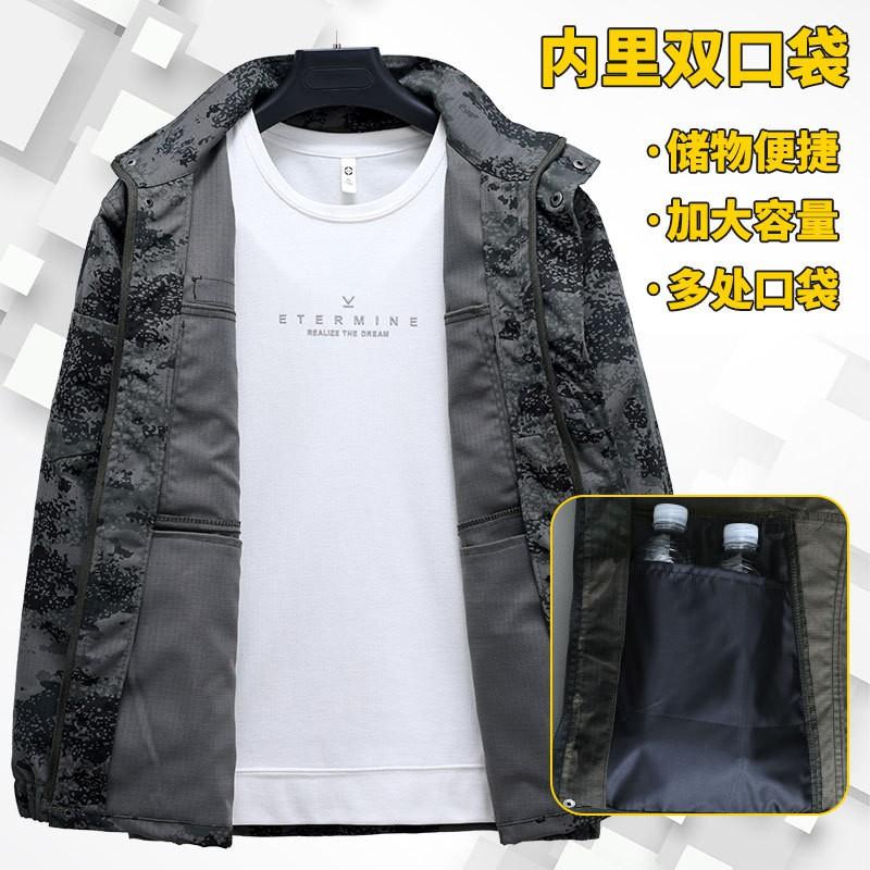 Mens Workwear Set Heavy Duty Durable Mechanic Uniform Breathable Cotton Blend Camouflage Training Suit