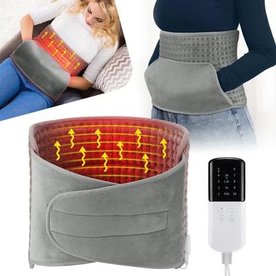 Coussin Chauffant Électrique Couverture Compresse Chaude Contrôle de Température à 10 Niveaux Ceinture de Soutien Lombaire pour Réchauffer Dos Main Jambe Abdomen