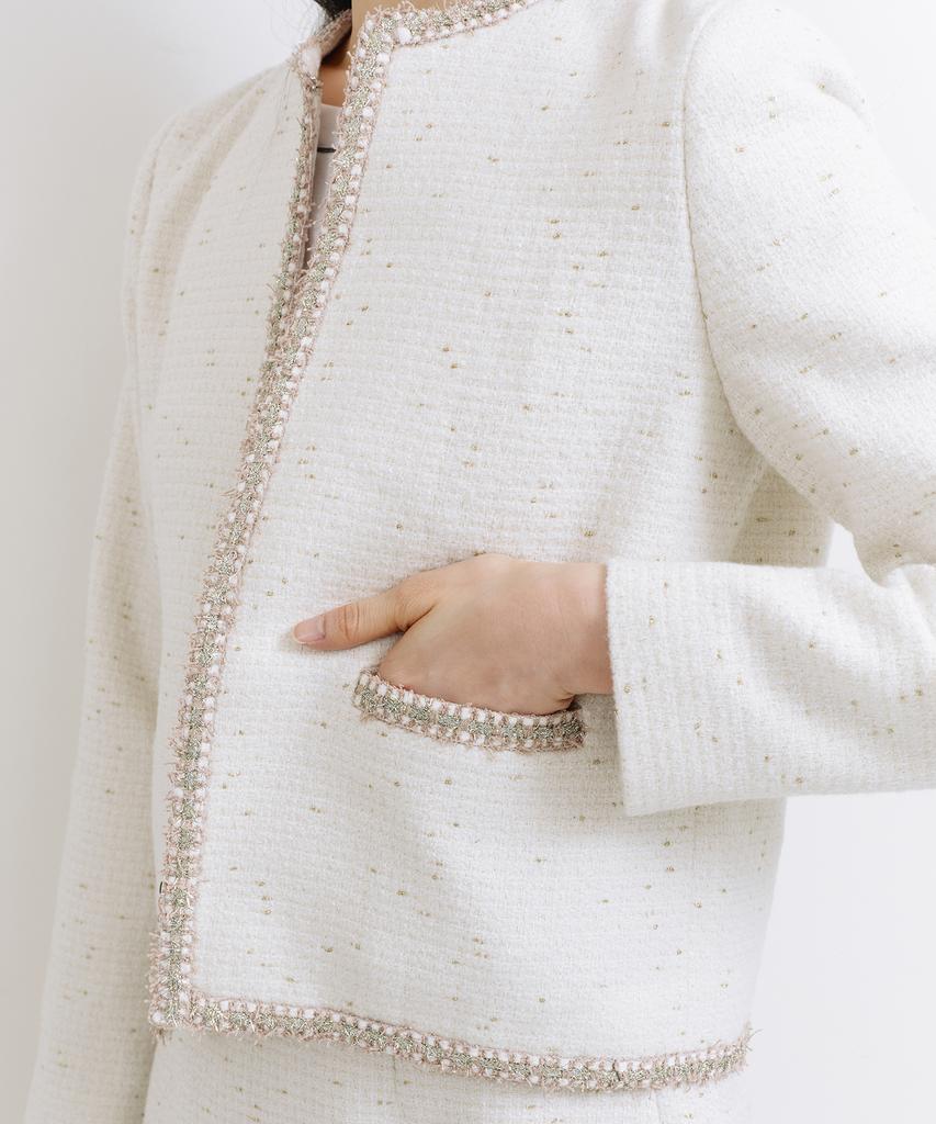 Raffine Atelier Classic Tweed Jacket Ivory
