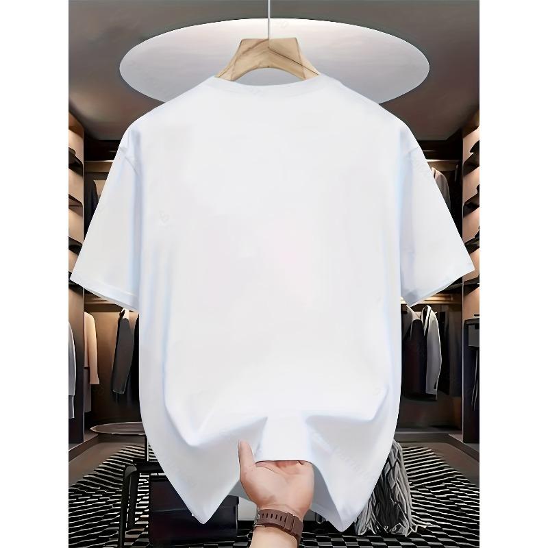 European Sizes Men'S Stylish Print T-Shirt Crew Neck Casual Tee Tops For Men Comfortable Regular Fit