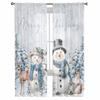 Christmas Snowman Tree Elk Squirrel Curtains For Living Room Tulle Window Curtain Bedroom Kitchen Veil Drapes