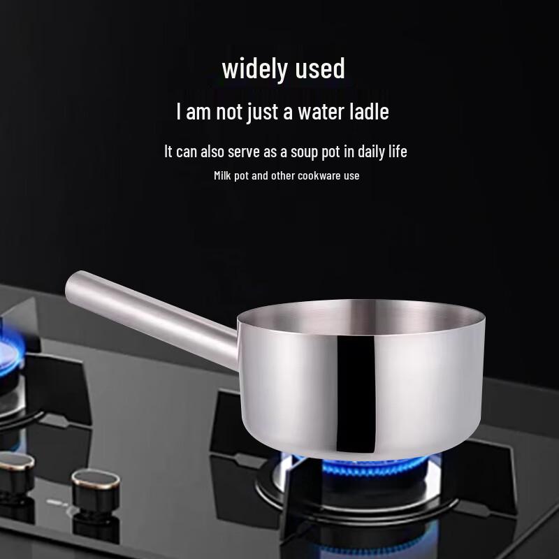 Jiwanggu Edelstahl Schöpfkelle mit flachem Boden