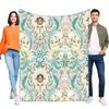 Elegant Floral Art Nouveau Blanket Ultra-Soft Cozy Plush Bed Sofa Throw William Morris Style Art Botanical Pattern Lightweight H