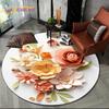 Dream Flower Art Daisy Rose Sunflower Cartoon Round Carpet Rug for Living Room Bedroom Kid Decor,Pet Area Rug Non-slip Floor Mat