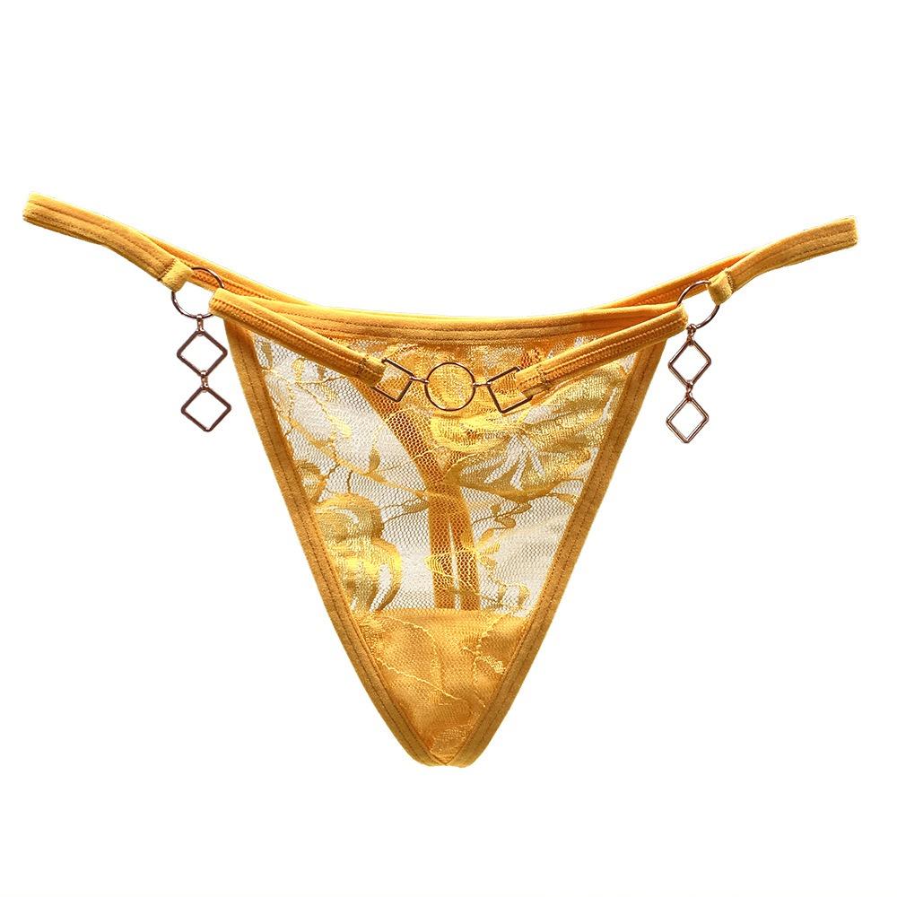 Fashion Metal Chain Spice Girls Underwear Wear Thong Female Seduction Lace Interwoven Hollow Waist Sexy Panties