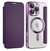 Luxury Transparent Flip Leather Wallet Magnetic Phone Case For iPhone 15 16 17 Pro Max 14 13 12 11 Card Bag For Magsafe Cover