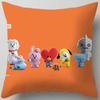 Cartoon Bt21 Cushion Cover Decorative Soft Pillow Case Sofa Car Protector Throw
