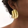 Übertriebene unregelmäßige große Ohrstecker für Damen, Edelstahl goldbeschichtet, große Ohrringe, geometrischer Luxusschmuck, Party