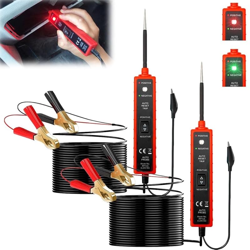 Car Electric Circuit Tester, 6-24v DC Automotive Electrical System Tester, Power Circuit Probe Tester, DC Test Light Automotive Short Circuit Finder