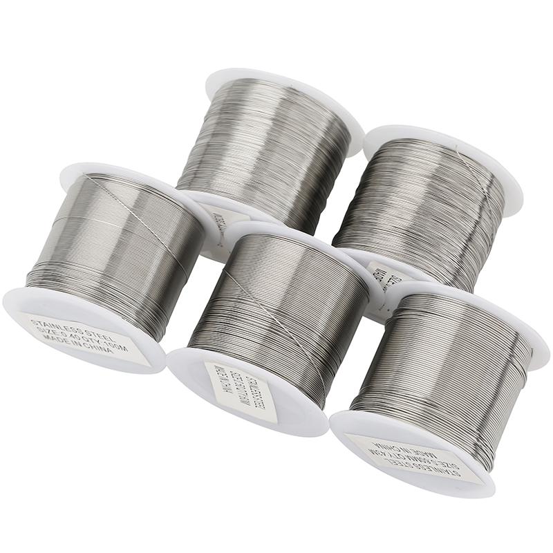 1 Rolle Edelstahl Perlendraht Armband Schnüre 0,2 0,3 0,4 0,5 0,6 mm Starker Halsketten Faden String Für DIY Schmuckherstellung