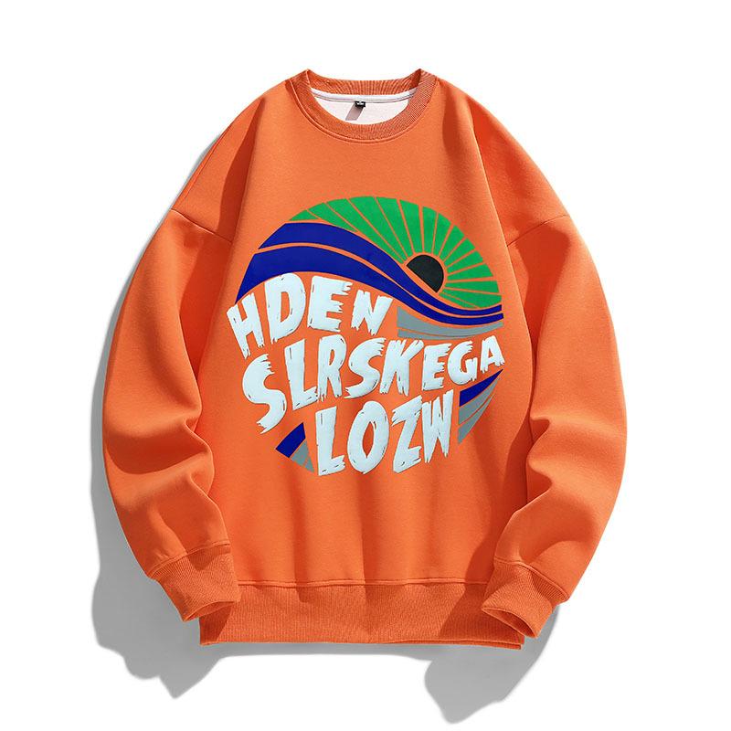 

Круглый вырез свитера мужской S Letter Print пуловер верхняя одежда длинный рукав свободный повседневный жакет XXXL