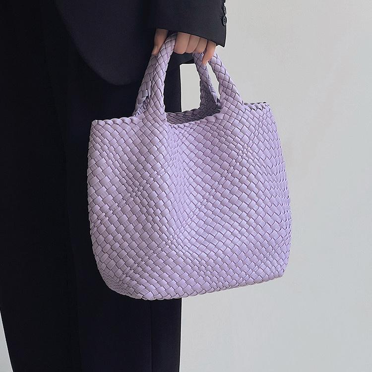 Women's Large Fashionable Woven Tote Bag - Versatile Double-Wrist Mother-Child Shopper