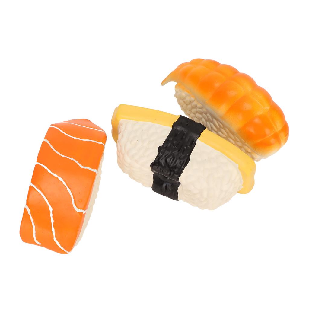 3Pcs Sushi Dog Toy Simulation Sushi Shape Soft Latex Dog Squeaky Food Toys for Small and Medium Dogs