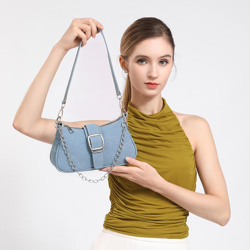 

2024 Women s High-End Canvas Chain Crossbody & Shoulder Bag - Niche Summer Fashion синий