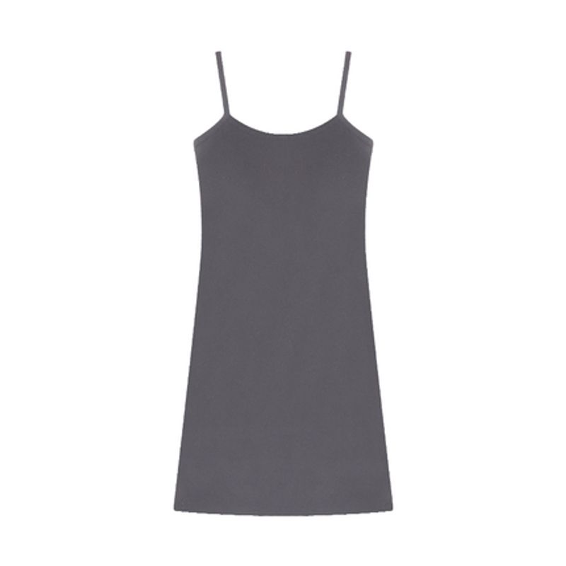 

Сексуальное Сексуальное Черное Внутреннее Платье-Юбка на Подтяжках Женское Летнее Маленькое в Стиле Чистого Желания Прилегающее с Подушечками для Бюстгальтера Юбка Grey Slip Skirt One size