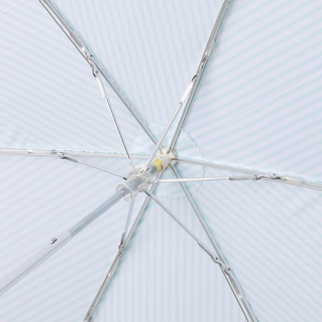 PAUL JOE ACCESSOIRES Umbrella Lightweight Slim Folding Umbrella UV Protection 55cm Striped Chrysanthemum 11116 Pale Sky & (Paul & Joe)