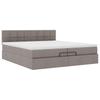 Ottoman Bed with Mattress Taupe 200x200 cm Fabric