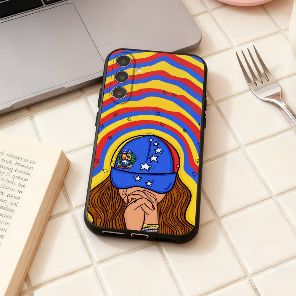 Venezuela Flag phone Case For Samsung Galaxy A73,A72,A71,A70,A53,A52,A51,Others Soft Black Shell
