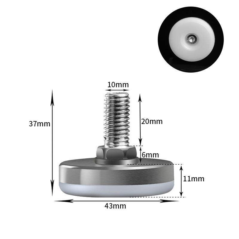 8Pcs Steel Adjustable Furniture Feet with Nylon Base Levelers for Sofa Table Chair Cabinet Workbench - Easy Leveling