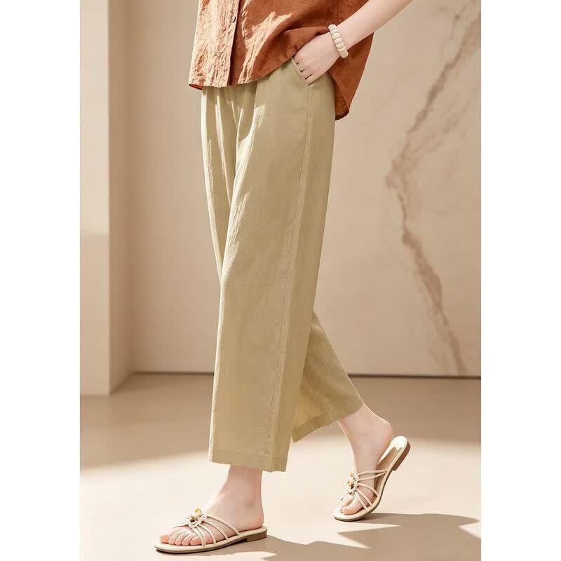 D.F.DEAR Women's High-Waisted Wide-Leg Capri Pants