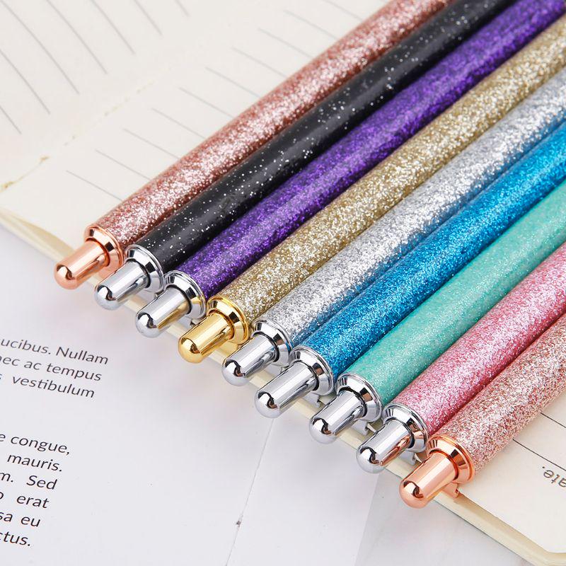Luxury Bling Metal Ballpoint Pen 1.0mm Glitter Oil Flow Pens Office Supplies
