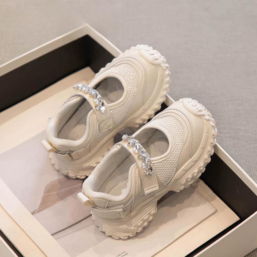 Girls' Breathable Sports Shoes Children's Mary Jane Shoes Lightweight Casual Shoes Fashionable Dad Shoes
