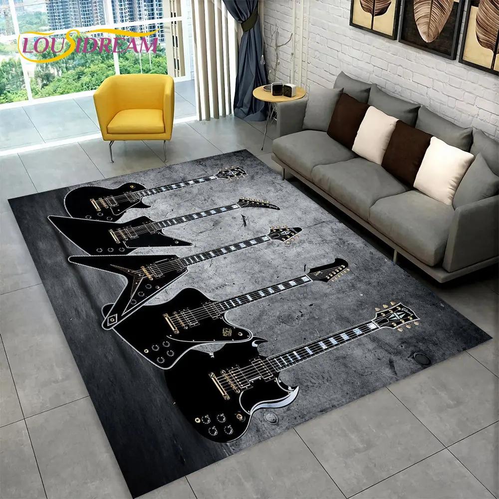 Gitara klasyczna gitara elektryczna dywanik basowy, dywanik do salonu sypialnia Sofa wycieraczka Decor, gra dla dzieci antypoślizgowa mata podłogowa