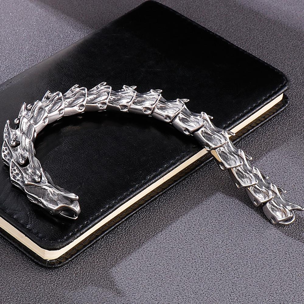 Massive 16MM Wide Dragon Spine Chain Bracelet for Man 316l Stainless Steel Bracelets Viking Punk Jewelry Gothic Men's Gifts