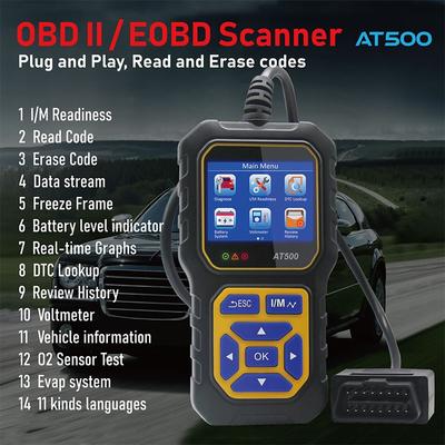 2,4-дюймовый 1080p TFT экран OBD Автомобильный детектор Код Считыватель OBD2 Сканер Автомобиль Инструмент поиска и устранения неисправностей для всех OBDII Осмотр автомобиля