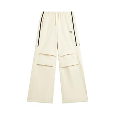 Li Ning Sports Lifestyle Series Fleece Warm Letter Fashion Versatile Sports Casual Pants Women Bottoms AYKVC34-2