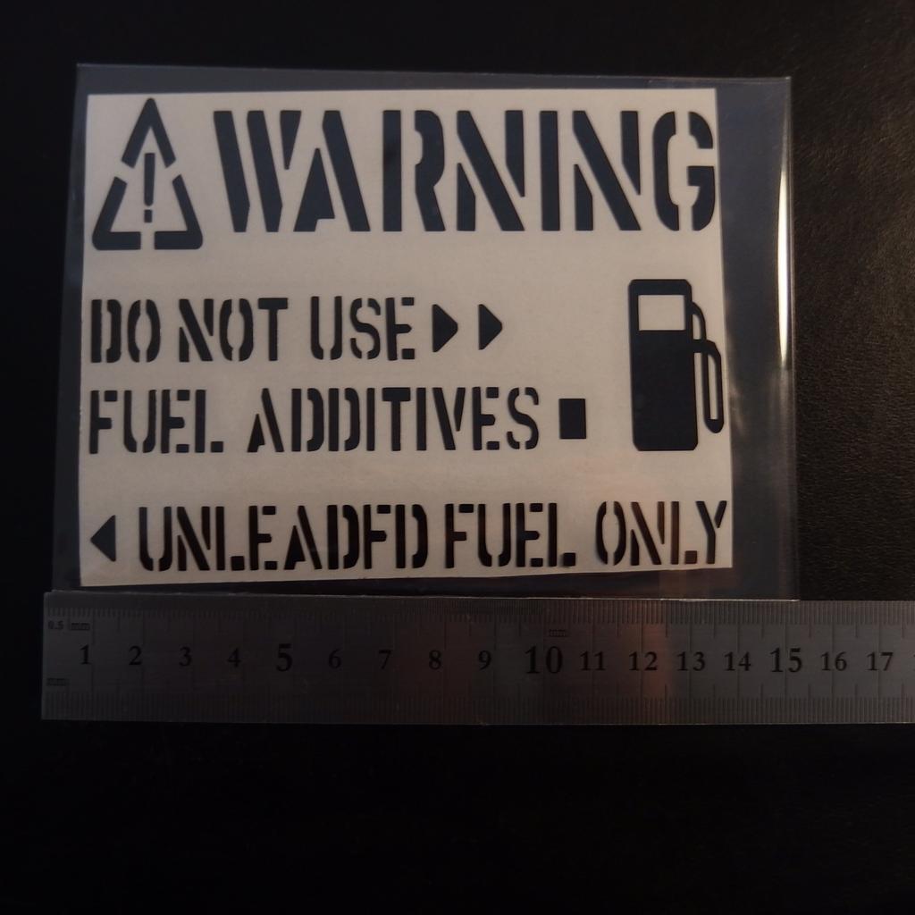 Fuel Sticker Fuel Outlet WARNING F-02