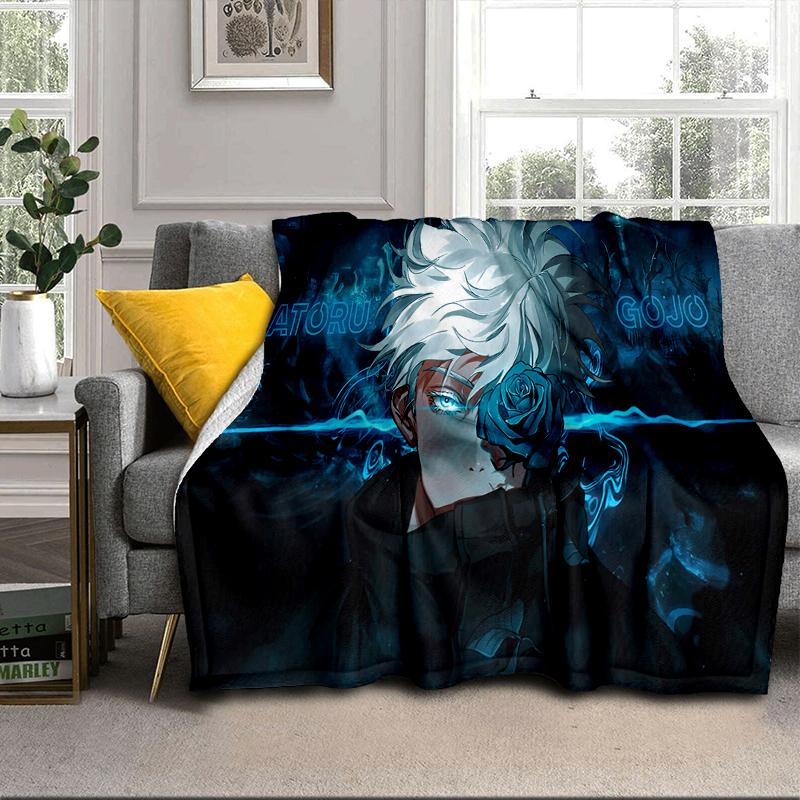 Jujutsu Curse Battle Blanket Flannel Blanket for bed, sofa, Camping, Hiking, Picnic Essentials, gift for family Fan gifts
