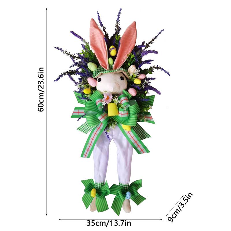 2025 Easter Bunny Wreath Creative Artificial Rabbit Wreath for Front Door Mantel Easter Home Wedding Party Spring Decoration