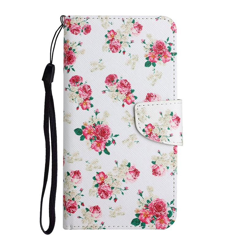 Cute Flower Cat Painted Leather Flip Case For iPhone 6 6S 7 8 X XR XS Max 11 Pro Wallet Card Holder Book Cover Etui