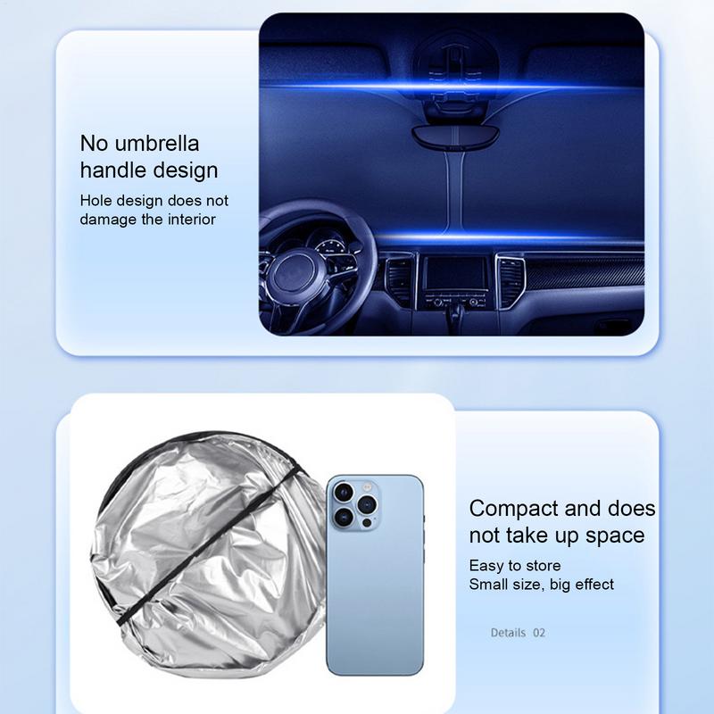 Car Windshield Sun Blocker Car Front Windshield Sunshade Foldable Anti-UV Truck Window Sun Visor Heat Insulation For Most Cars