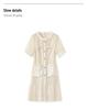 French Quiet Luxury Water-Soluble Lace-Chiffon Pleated Summer Dress
