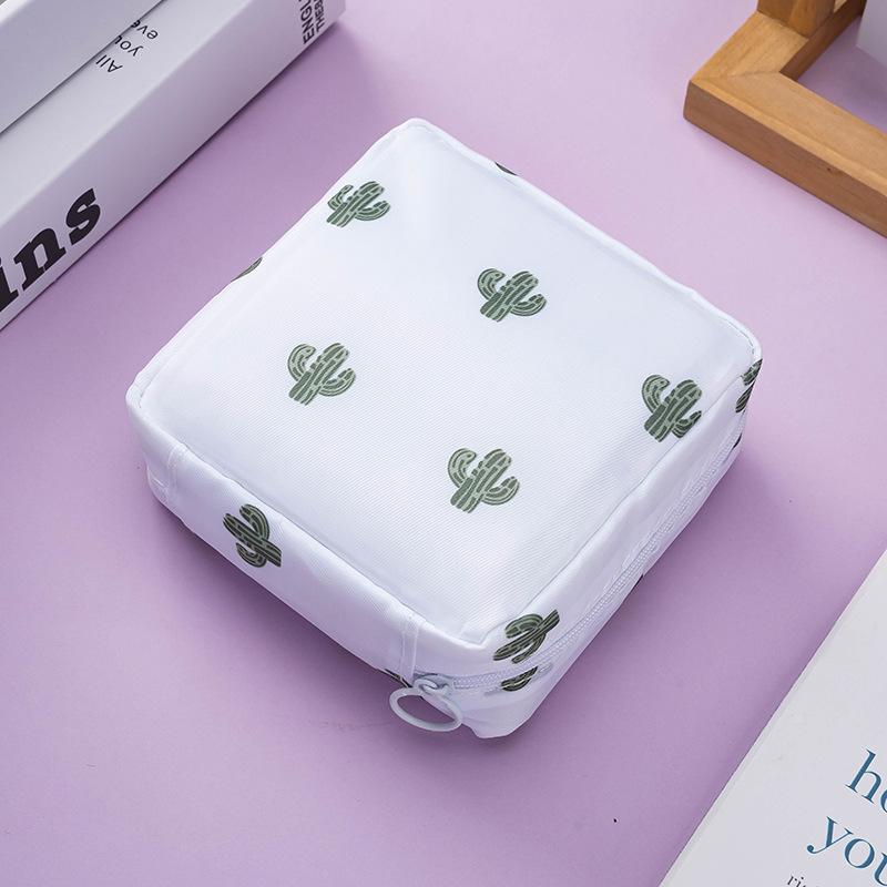 High-End Cube Sanitary Napkin Storage Bag Travel Makeup Organizer