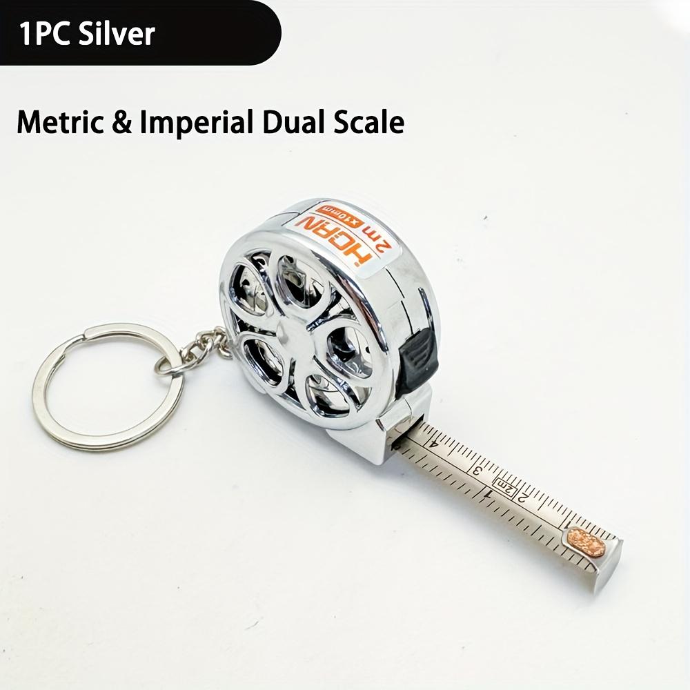 1pc Mini Keychain Tape Measure 78.74inch Steel Tape Measure Delicate,Metric& Imperial Dual Scale,Multipurpose Steel Tape Measure