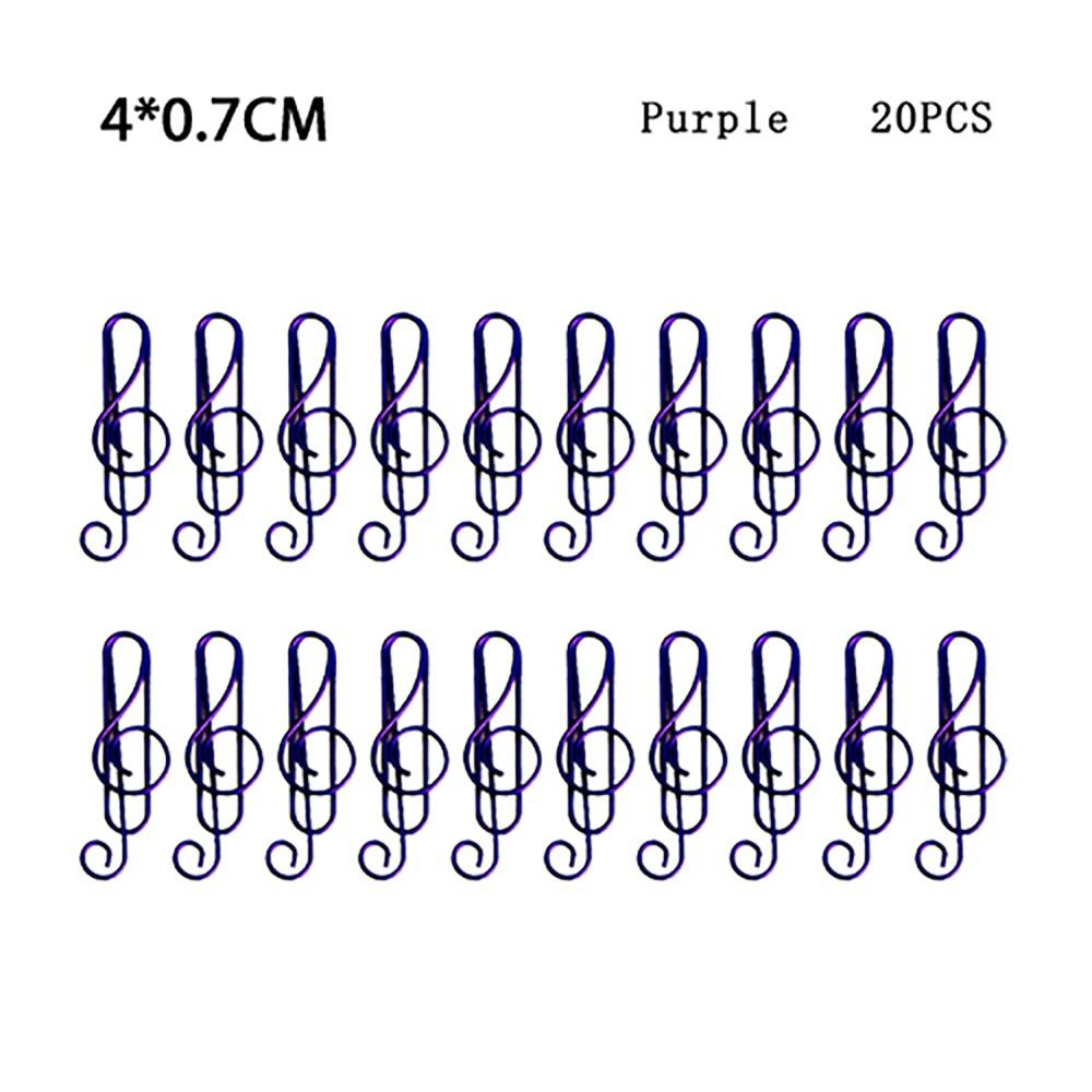 20PCS/Set Durable Music Shape Paper Clips Music Note Music Note Shaped Paper Clip  Books