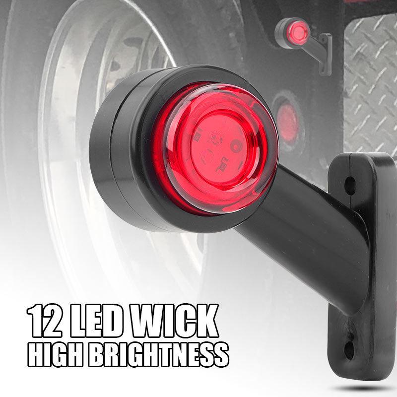 Truck Dual Face LED Side Marker Parking Light White Red Clearance Lights for Trailer Tractor RV Van Lorry Position Lamp 12V 24V
