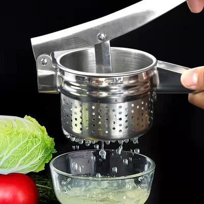 Manuell grönsaks- och dumplingpress i rostfritt stål - Multifunktionell handpressad potatispress