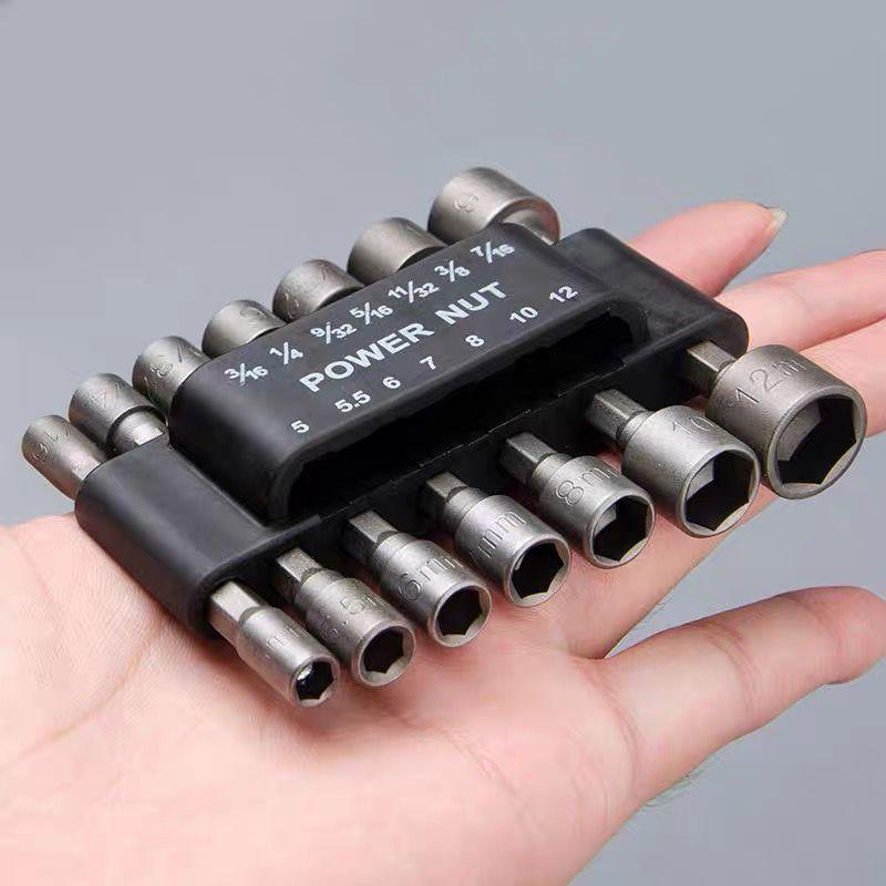 9/14PCS Socket Inner Hexagonal Wrench Hexagonal Handle Screwdriver Socket Extension Rod Pneumatic Screwdriver Insert Tool Set