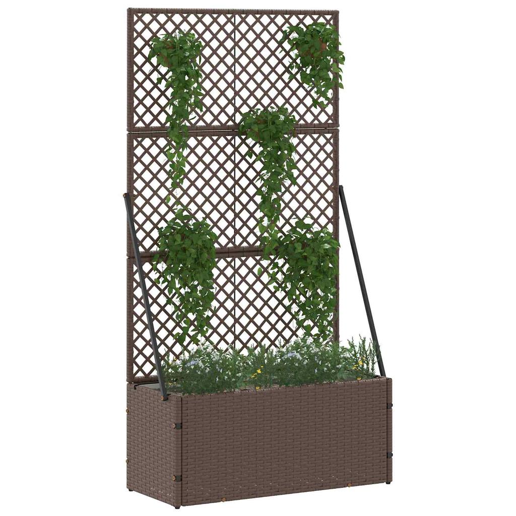 Garden Trellis Planter Brown 70 X 30 X 135 Cm Metal