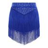 Womens Salsa Dance Costume Elastic Waist Tiered Tassel Skirt Latin Performance Competition Outfit Party Wear