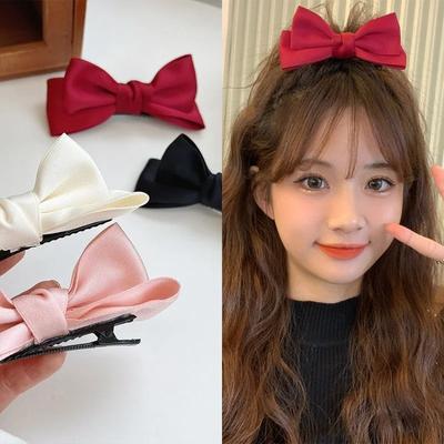 Röda Rosett Hårnålar Söta Prinsesshårklämmor Band Dam Mode Håraccessoarer Hårspännen Huvudbonader för Flickor Koreansk 2024 Ny