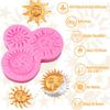 Sun Moon Face Fondant Mold, Silicone Chocolate Candy Mold for DIY Baking Sugar Craft Gum Resin Clay Cake Decorating, Pink