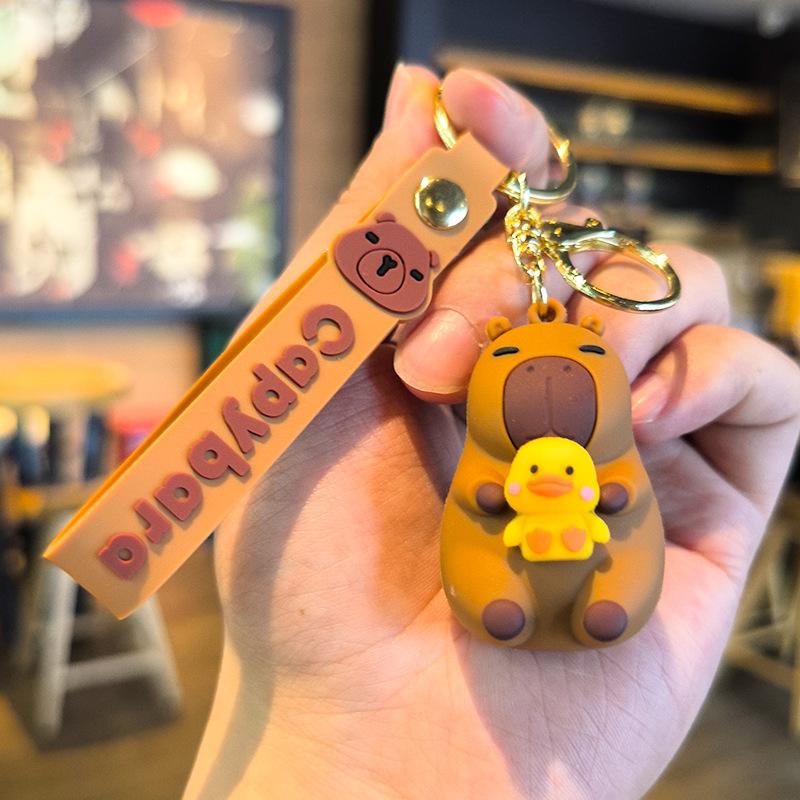 

Hug-style College Entrance Exam Gift Card Capibara Keychain Claw Machine Cute Piggy Company Gift Y2k Fashion Toys Cartoon Frind