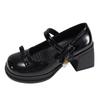 Schwarze französische kleine dicke Absätze High Heels Damen Sommer 2025 neu mit Rock Retro leichter Mund Mary Jane Einzelschuhe