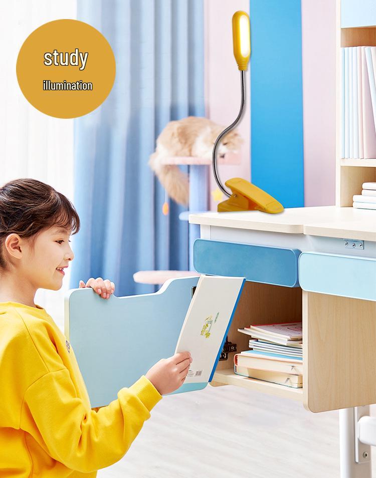 USB Charging LED Desk Lamp with Eye Protection & Flexible Hose Clip for Dorms and Bedside Use